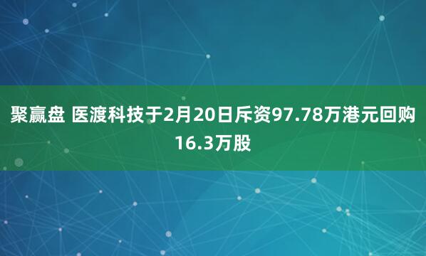 聚赢盘 医渡科技于2月20日斥资97.78万港元回购16.3万股